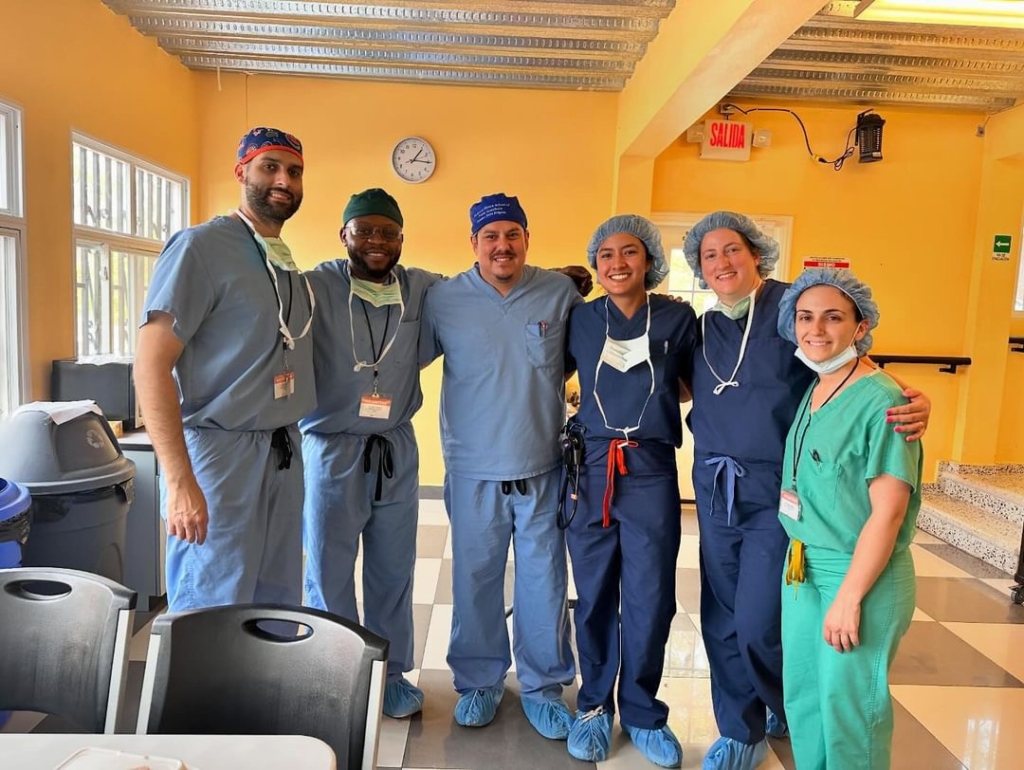 Left to right: Aleem Juma, RRNA; Kevin Djatcha, RRNA; Carlos (Honduran Anesthesia Tech); Karina Rivadeneira, RRNA; Adamary Valdes-Wali, RRNA; and Amanda Sciarillo, BSN, RN, CCRNA